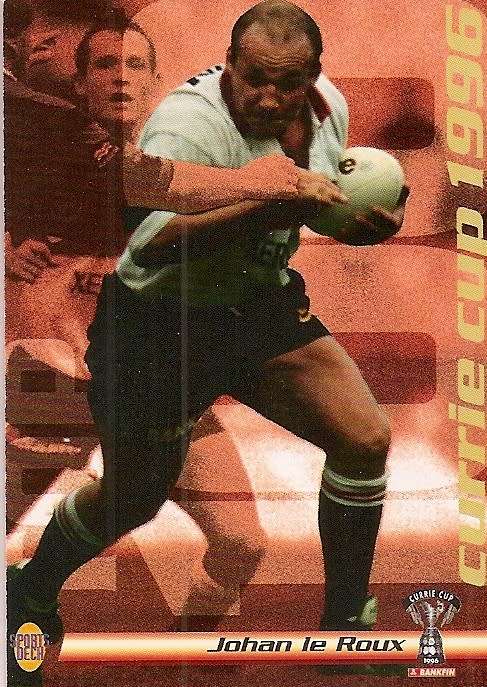 JOHAN LE ROUX (TRANSVAAL) - SPORTS DECK RUGBY COLLECTION  1996 - TRADING CARD 10