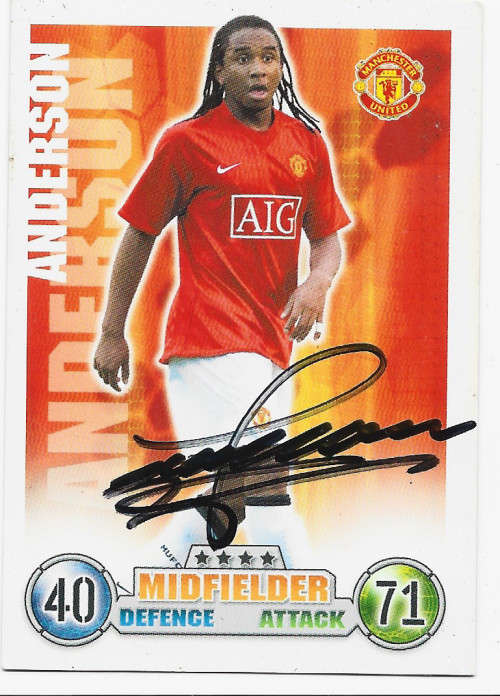 ANDERSON - TOPPS `MATCH ATTAX` 2008 COLLECTION - Personally Signed Trading Card