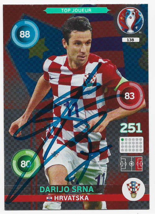 DARIJO SRNA (Croatia) - PANINI `EURO 2016`-  Personally `AUTOGRAPHED` TRADING CARD