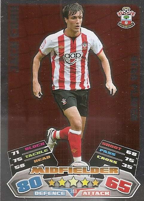 JACK CORK (Southampton) - TOPPS `MATCH ATTAX CHAMPIONSHIPS` 2011/12 - FOIL `STAR PLAYER` CARD