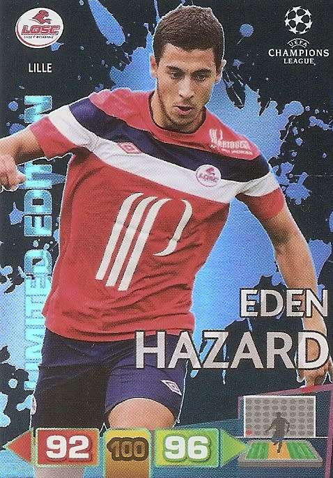 EDEN HAZARD - CHAMPIONS LEAGUE  2011/12 ADRENALYN XL - ROOKIE `RARE` LIMITED EDITION CARD