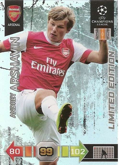 ANDREY ARSHAVIN - PANINI CHAMPIONS LEAGUE 2010/11 - RARE `LIMITED EDITION` TRADING CARD