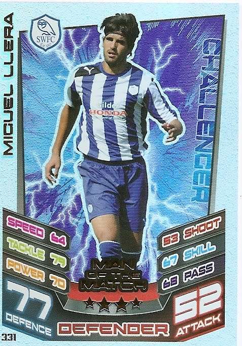 MIGUEL LLERA (Swansea) - TOPPS `MATCH ATTAX CHAMPIONSHIPS` 2012/13 - FOIL `MAN of MATCH` CARD