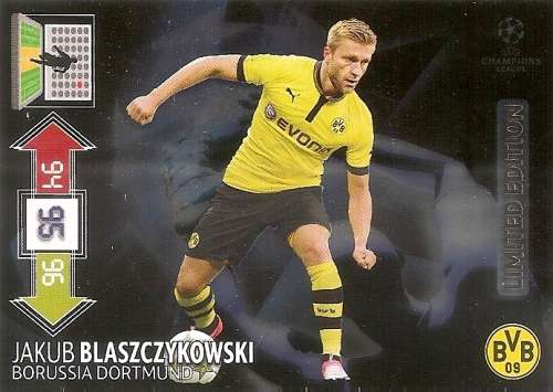 JAKUB BLASZCZYKOWSKI - CHAMPIONS LEAGUE ADRENALYN XL 2012/13 - `VERY RARE` `LIMITED EDITION` CARD