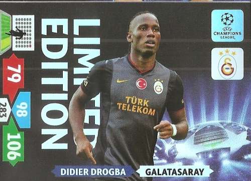 DIDIER DROGBA- PANINI CHAMPIONS LEAGUE 2013/14 - `LIMITED EDITION` TRADING CARD