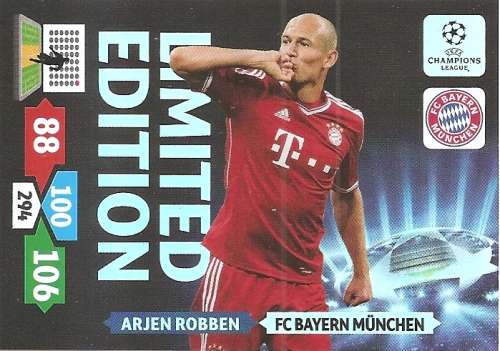 ARJEN ROBBEN - PANINI CHAMPIONS LEAGUE 2013/14 - `LIMITED EDITION` TRADING CARD