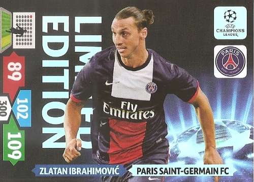 ZLATAN IBRAHIMOVIC - PANINI CHAMPIONS LEAGUE 2013/14 - `LIMITED EDITION` TRADING CARD
