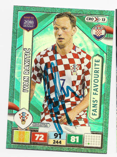 IVAN RAKITIC (Croatia) - PANINI World cup 2018 -  Personally `AUTOGRAPHED`  TRADING CARD