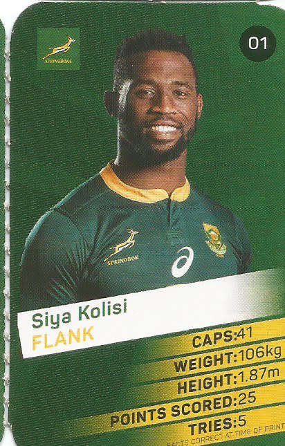 SIYA KOLISI -  2019 Pick n Pay Rugby World Cup  COLLECTION CARD 1