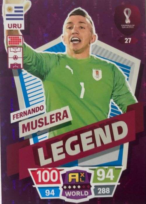 FERNANDO MUSLERA - PANINI `FIFA WORLD CUP 2022` QATAR - RARE `LEGEND` TRADING CARD 27
