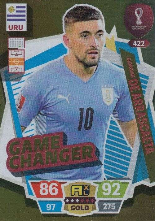 GEORGIAN DE ARRASCAETA - PANINI `FIFA WORLD CUP 2022` QATAR - RARE `GAME CHANGER` TRADING CARD 422