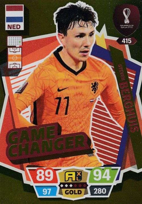 STEVEN BERGHUIS - PANINI `FIFA WORLD CUP 2022` QATAR - RARE `GAME CHANGER` TRADING CARD 415