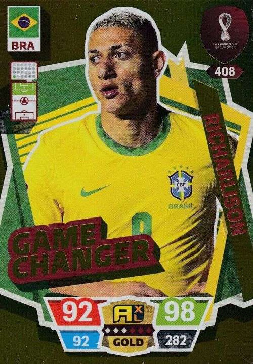 RICHARLISON - PANINI `FIFA WORLD CUP 2022` QATAR - RARE `GAME CHANGER` TRADING CARD 408
