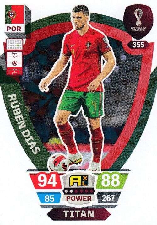RUBEN DIAS - PANINI `FIFA WORLD CUP 2022` QATAR - `TITAN` TRADING CARD 355