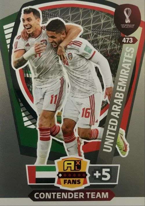 UAE - PANINI `FIFA WORLD CUP 2022` QATAR - `CONTENDER TEAM` TRADING CARD 473