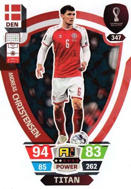 A. CHRISTENSEN - PANINI `FIFA WORLD CUP 2022` QATAR - `TITAN` TRADING CARD 347
