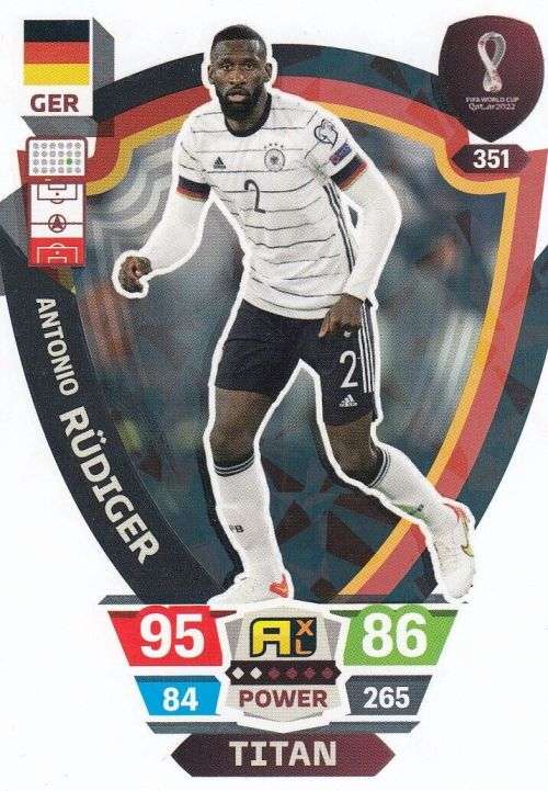 ANTONIO RUDIGER - PANINI `FIFA WORLD CUP 2022` QATAR - `TITAN` TRADING CARD 351