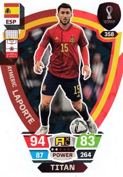 AYMERIC LAPORTE - PANINI `FIFA WORLD CUP 2022` QATAR - `TITAN` TRADING CARD 358