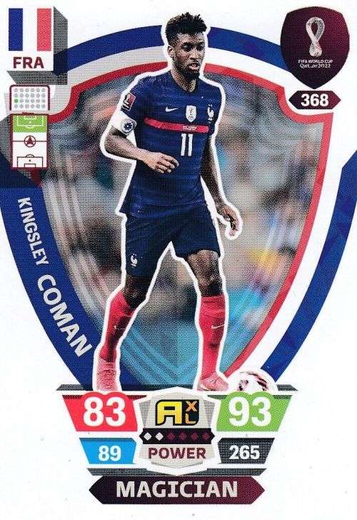 KINGSLEY COMAN - PANINI `FIFA WORLD CUP 2022` QATAR - `MAGICIAN` TRADING CARD 368