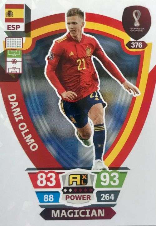DANI OLMO - PANINI `FIFA WORLD CUP 2022` QATAR - `MAGICIAN` TRADING CARD 376