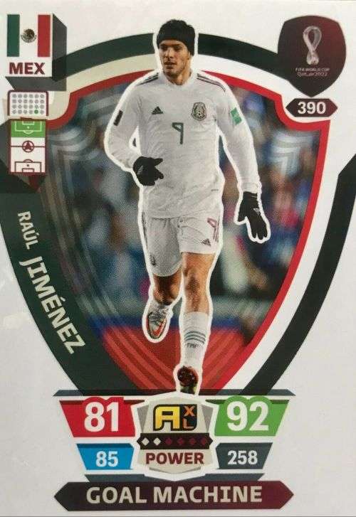 RAUL JIMENEZ - PANINI `FIFA WORLD CUP 2022` QATAR - `GOAL MACHINE` TRADING CARD 390