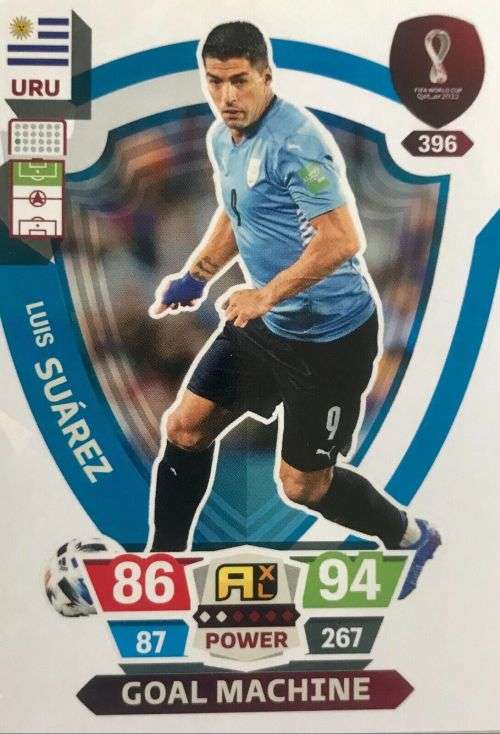 LUIS SUAREZ - PANINI `FIFA WORLD CUP 2022` QATAR - `GOAL MACHINE` TRADING CARD 396