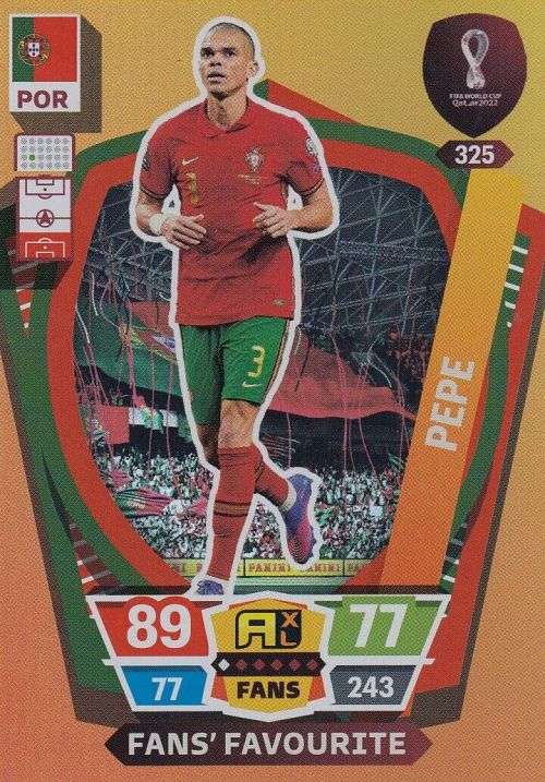 PEPE - PANINI `FIFA WORLD CUP 2022` QATAR - `FANS FAVOURITE` TRADING CARD 325