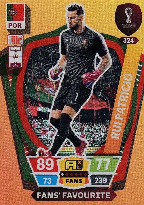 RUI PATRICIO - PANINI `FIFA WORLD CUP 2022` QATAR - `FANS FAVOURITE` TRADING CARD 324
