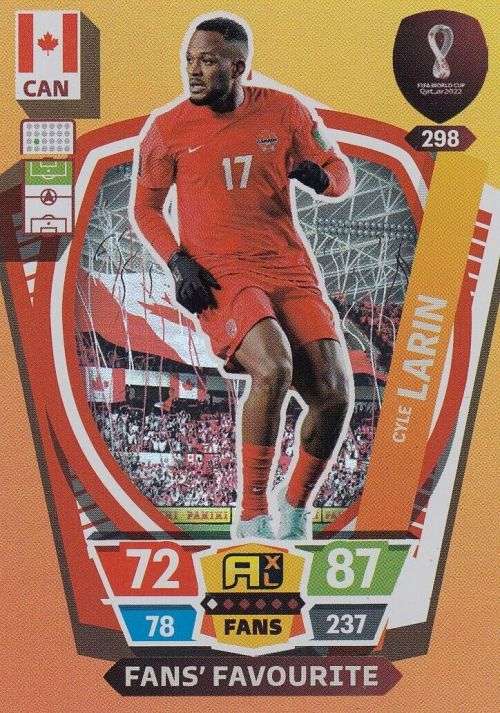 CYLE LARIN - PANINI `FIFA WORLD CUP 2022` QATAR - `FANS FAVOURITE` TRADING CARD 298