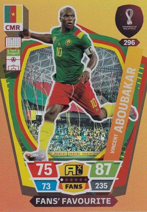 V. ABOUBAKAR - PANINI `FIFA WORLD CUP 2022` QATAR - `FANS FAVOURITE` TRADING CARD 296