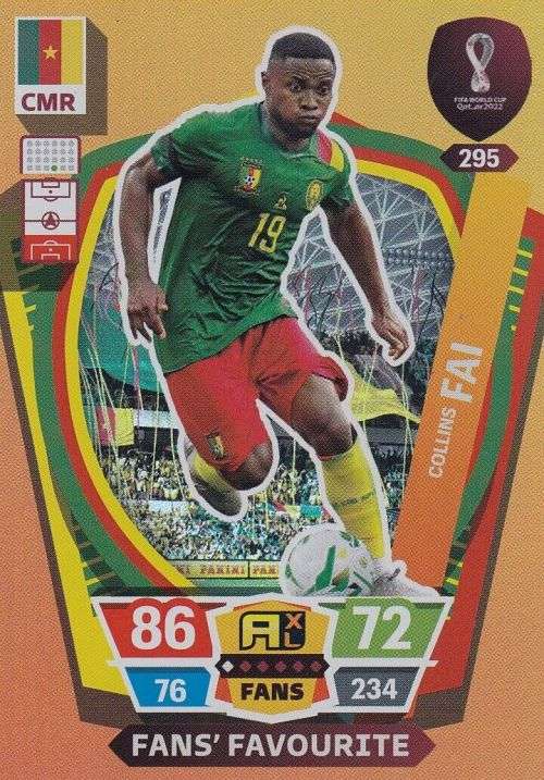 COLLINS FAI - PANINI `FIFA WORLD CUP 2022` QATAR - `FANS FAVOURITE` TRADING CARD 295