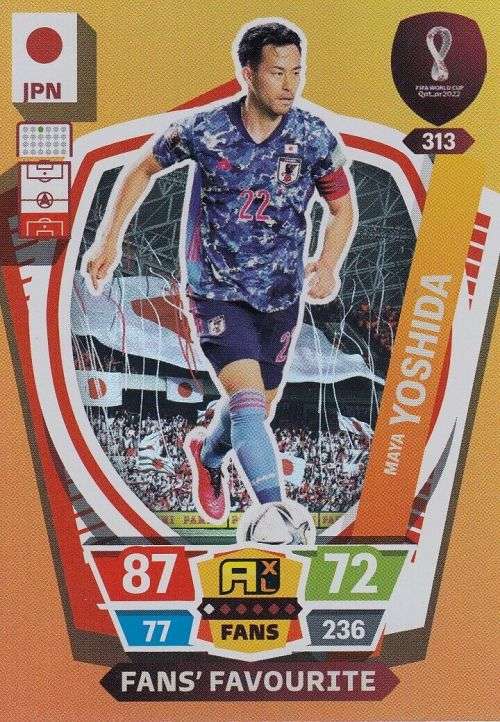 MAYA YOSHIDA - PANINI `FIFA WORLD CUP 2022` QATAR - `FANS FAVOURITE` TRADING CARD 313