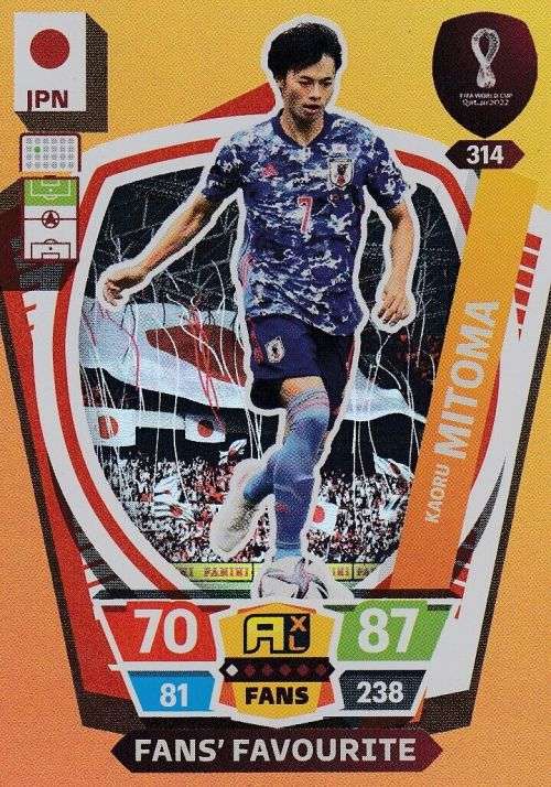 K. MITOMA - PANINI `FIFA WORLD CUP 2022` QATAR - `FANS FAVOURITE` TRADING CARD 314