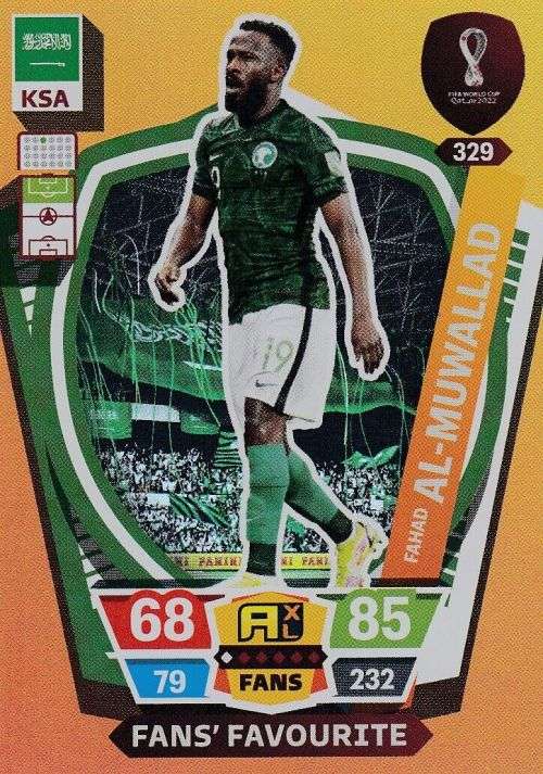 F. AL MUWALLAD - PANINI `FIFA WORLD CUP 2022` QATAR - `FANS FAVOURITE` TRADING CARD 329