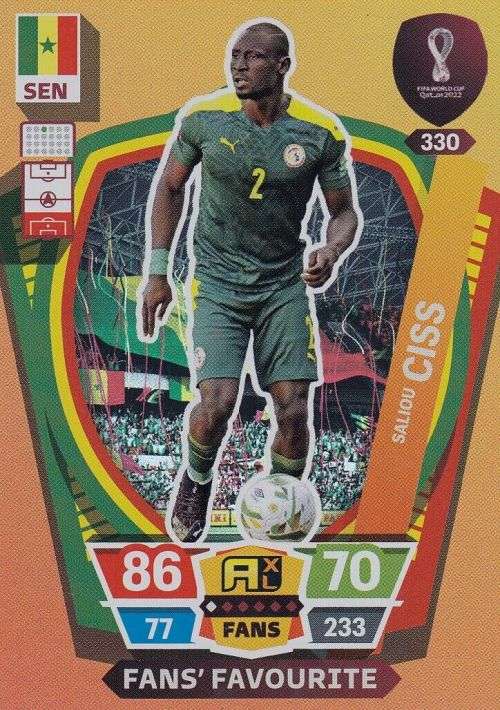 SALIOU CISS - PANINI `FIFA WORLD CUP 2022` QATAR - `FANS FAVOURITE` TRADING CARD 330