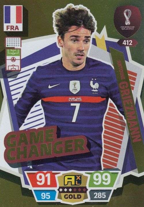 ANTOINE GRIEZMANN - PANINI `FIFA WORLD CUP 2022` QATAR - RARE `GAME CHANGER` TRADING CARD 412