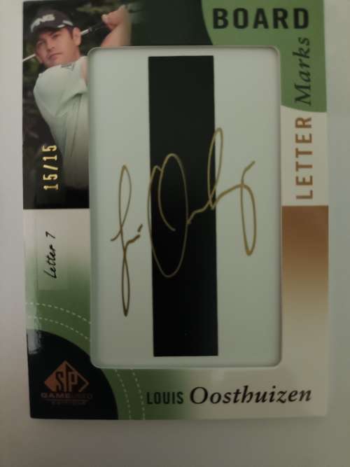 LOUIS OOSTHUIZEN - UPPER DECK GOLF 2013 -  RARE MEMO and `AUTHENTIC AUTOGRAPH` TRADING CARD 15 of 15