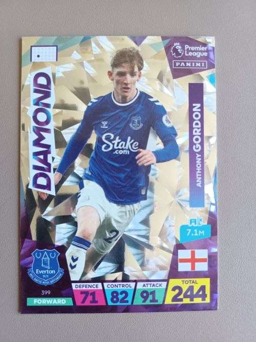 ANTHONY GORDON - PANINI  English Premier League 2022/23 - `DIAMOND` TRADING CARD 399