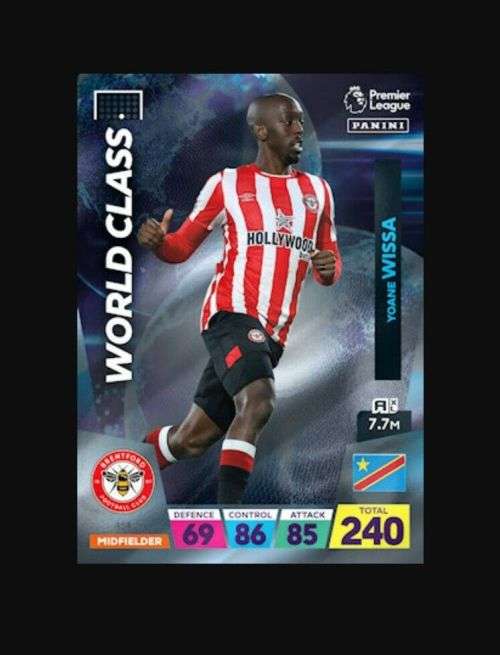 YOANE WISSA - PANINI  English Premier League 2022/23 - `WORLD CLASS` TRADING CARD 454