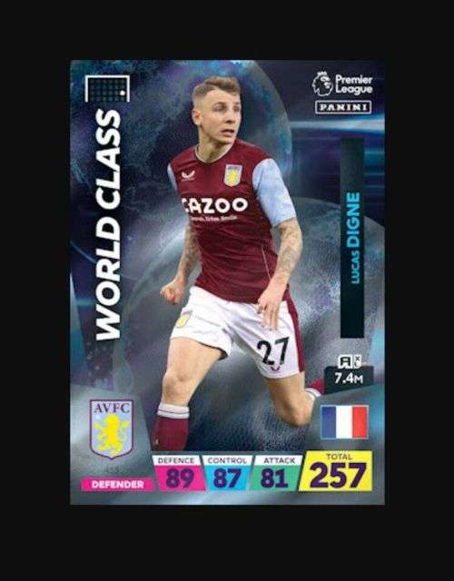 LUCAS DIGNE - PANINI  English Premier League 2022/23 - `WORLD CLASS` TRADING CARD 453