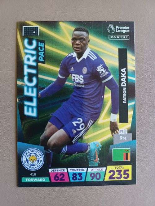 PATSON DAKA - PANINI  English Premier League 2022/23 - `ELECTRIC PACE` TRADING CARD 418