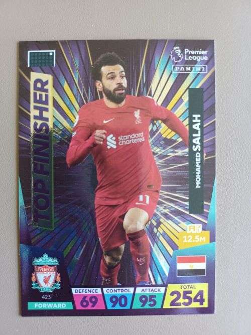 MOHAMED SALAH - PANINI  English Premier League 2022/23 - `TOP FINNISHER` TRADING CARD 423