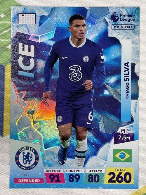 THIAGO SILVA - PANINI  English Premier League 2022/23 - `BLUE ICE` TRADING CARD 411