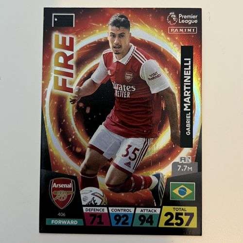 GABRIEL MARTINELLI - PANINI  English Premier League 2022/23 - `RED FIRE` TRADING CARD 406