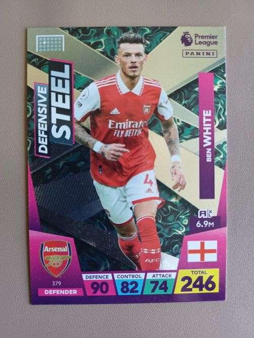 BEN WHITE - PANINI  English Premier League 2022/23 - `DEFENSIVE STEEL` TRADING CARD 379