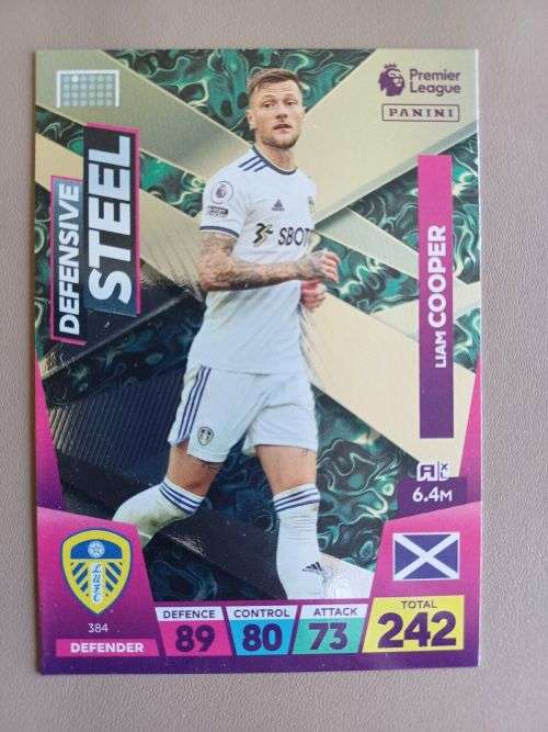 LIAM COOPER - PANINI  English Premier League 2022/23 - `DEFENSIVE STEEL` TRADING CARD 384