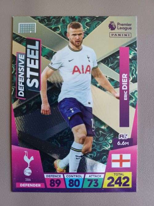 ERIC DIER - PANINI  English Premier League 2022/23 - `DEFENSIVE STEEL` TRADING CARD 386