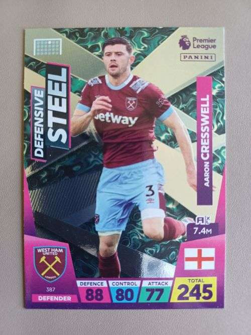 AARON CRESSWELL - PANINI  English Premier League 2022/23 - `DEFENSIVE STEEL` TRADING CARD 387
