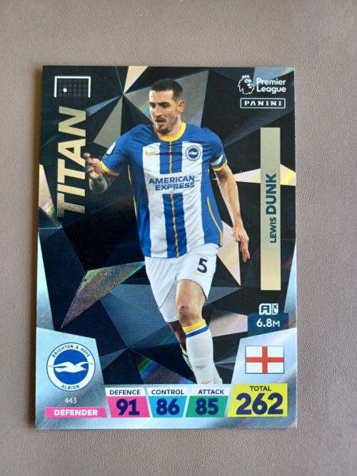 LEWIS DUNK - PANINI  English Premier League 2022/23 - `TITAN` TRADING CARD 443