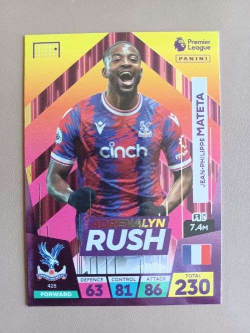 JEAN P. MATETA - PANINI  English Premier League 2022/23 - `ADRENALYN RUSH` TRADING CARD 428